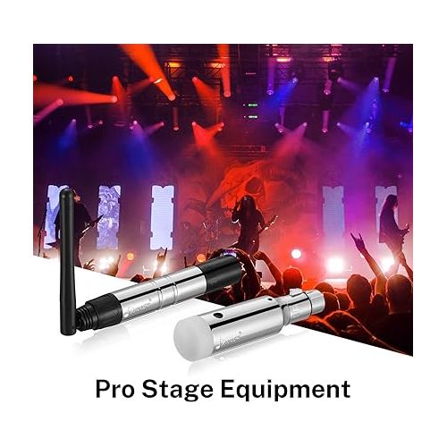  Donner DMX512 Wireless DMX Controller Wireless DMX Dfi 2.4G 7 Receivers with Built-in Battery & Light Dome & 1 Transmitter for LED Stage Disco Party Bar Lighting, Stage Lighting Control 8PCS