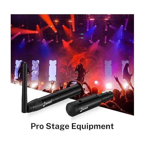  Donner Wireless DMX512 Transmitter Receiver DJ 2.4G DMX Wireless Controller 7 Receivers with Built-in Battery & Light Dome & 1 Transmitter for LED Stage Disco Party Bar, Stage Lighting Control 8PCS