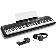Donner SE-1 88 Key Digital Piano with Graded Hammer Action Weighted Keys, Record, Bluetooth, 4 Reverb, LCD Screen, MIDI IN/OUT, MP3, 88 Key Weighted Keyboard Piano Bundle with Headphone, Sustain Pedal