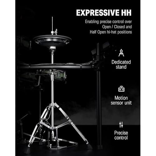  Donner DED-500 PRO Electronic Drum Set with Industry Standard Mesh Heads, Moving HiHat, and Included BD Pedal for Optimal Performance and Feel Plus USB Professional Studio Integration