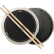 Drum Practice Pad, Donner Drummer Practice Pad - Quiet Drum Pad with Removable Snare Simulation Built-in 800 Steel Balls, Drum Sticks, 40 Standard Rudiments, 12 Inches, White
