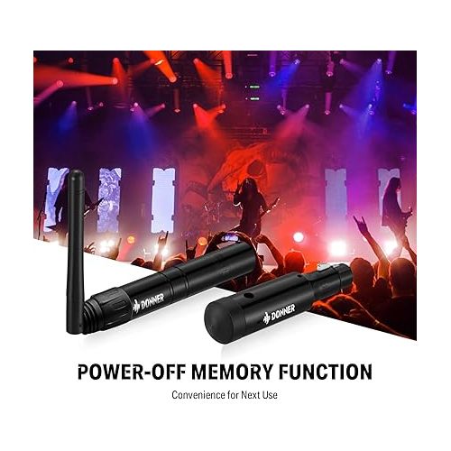  Donner Wireless DMX512 Transmitter Receiver DJ 2.4G DMX Wireless Controller 5 Receivers with Built-in Battery & Light Dome & 1 Transmitter for LED Stage Disco Party Bar, Stage Lighting Control 6PCS