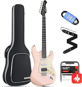 Donner 39 Inch Electric Guitar, DST-200 Stylish Solid Body Electric Guitar for Beginner Intermediate & Pro players, with Bonus Bag, Cable, Strap