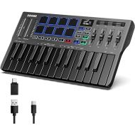 Donner DMK25 Pro MIDI Keyboard Controller, 25 Mini Key Portable USB-C MIDI Keyboard with 8 Drum Pads, OLED Display, Personalized Touch Bar, Music Production Software and 40 Free Courses