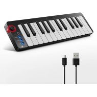 Donner Mini MIDI Keyboard, N-25 25 Key MIDI Controlle with Velocity-Sensitive Mini Keys&Light-up Rocker and Music Production Software Included, Small MIDI Keyboard with 40 Free Courses