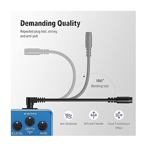  Donner DPA-1 Guitar Pedal Power Supply Adapter 9V DC 1A Tip Negative 5 Way Daisy Chain Cables for Guitar Effect Pedal