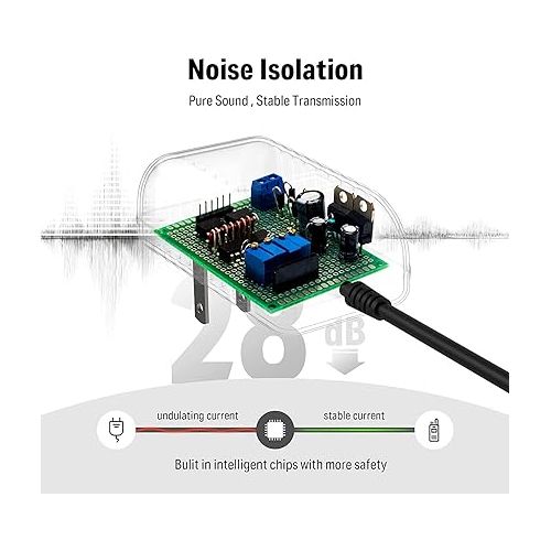  Donner DPA-1 Guitar Pedal Power Supply Adapter 9V DC 1A Tip Negative 5 Way Daisy Chain Cables for Guitar Effect Pedal