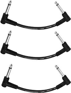 Donner 6 Inch Guitar Effect Pedal Patch Cables Black 3 Packs