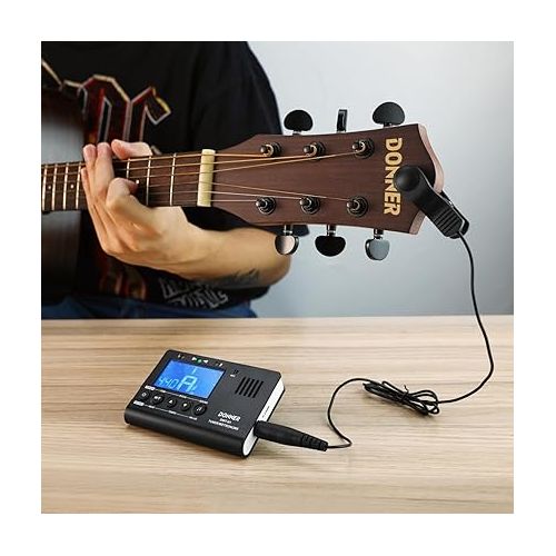  Donner Metronome Tuner for All Instruments - Guitar, Bass, Violin, Ukulele, Trumpet, Chromatic, Clarinet, Flute, 3 in 1 Digital Metronome with Tuner/Metronome/Tone Generator, DMT-01