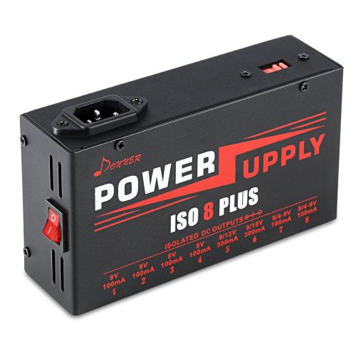  Donner Guitar Effect Pedals Power Supply DP-4 8 Plus Isolated Output for 9/12/18V 4~9V Pedals