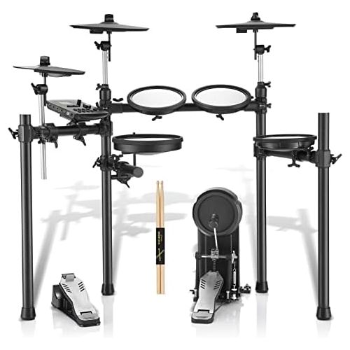  Donner DED-200 Electric Drum Set Electronic Kit with 5 Drums 3 Cymbals, Electric Drum, Audio Line, Drum Stick