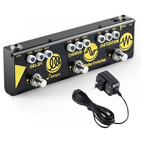  Donner Multi Effect Pedal Chain Alpha Acoustic 3 Guitar Effect Modes Acoustic Preamp, Chorus and Hall Reverb