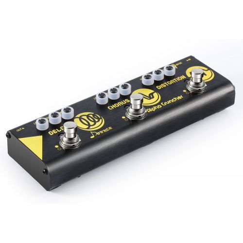  Donner Multi Effect Pedal Chain Alpha Acoustic 3 Guitar Effect Modes Acoustic Preamp, Chorus and Hall Reverb