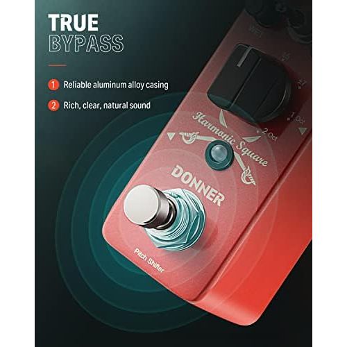  Donner Digital Octave Guitar Effect Pedal Harmonic Square 7 modes