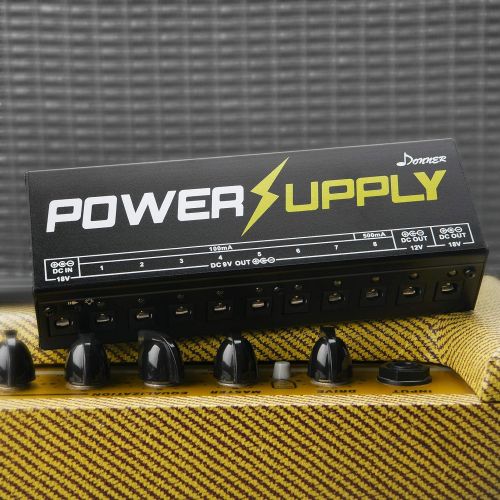  Donner Dp-1 Guitar Power Supply 10 Isolated DC Output for 9V/12V/18V Effect Pedal