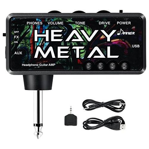  Donner Guitar Headphone AMP Heavy Metal Pocket FX Chorus Rechargeable Mini Practice Amplifier