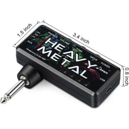  Donner Guitar Headphone AMP Heavy Metal Pocket FX Chorus Rechargeable Mini Practice Amplifier