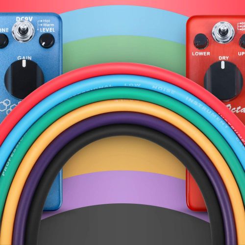  Donner 6 Inch Colored Guitar Effect Pedal Patch Cables 6 Packs