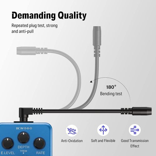  Donner DPA-1 Pedal Power Supply Adapter 9V DC 1A Tip Negative 5 Way Daisy Chain Cables for Effect Pedal