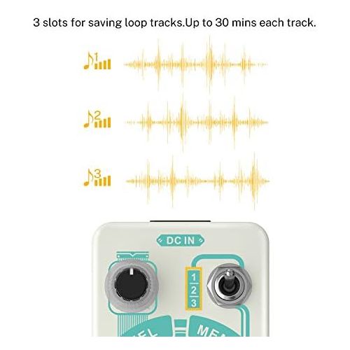  Donner Triple Looper Guitar Effect Pedal with Time Progress Bar Display 3 Slots for Saving Loop Tracks