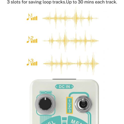  Donner Triple Looper Guitar Effect Pedal with Time Progress Bar Display 3 Slots for Saving Loop Tracks