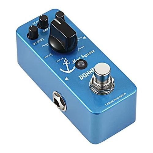  Donner Mod Square Guitar Effect Pedal, 7 Modulation Modes Chorus Phaser Tremolo Flanger Rotary Vibrato True Bypass