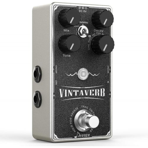  Donner Reverb Guitar Pedal, Vintaverb Stereo Reverb 7 Effects Room, Studio, Hall, Plate, Spring, Mod, Dsverb with Freeze Function True Bypass Trail On