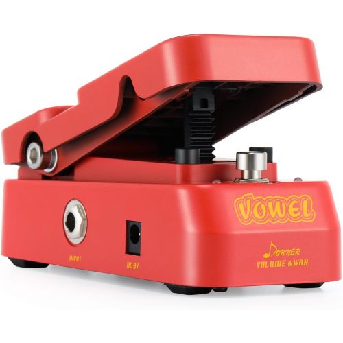  Donner Wah Guitar Pedal, Vowel 2 in 1 Wah Volume Pedal Mini Vintage Wah Wah Active Volume Guitar Effect Pedal