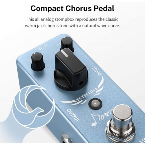  Donner Chorus Guitar Effect Pedal, Tutti Love Chorus Pedal Pure Analog True Bypass