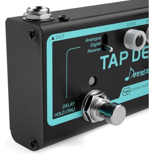  Donner Tap Delay Guitar Effect Pedal, 3 Delay Modes Digital Reverse Analogue Delay with Tap Tempo Control