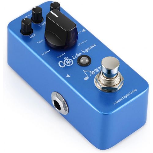  Donner Delay Pedal, Echo Square Digital Multi Delay Guitar Pedal, 7 Effects Digital Analog Tape Mod Sweep Lofi Reverse for Electric Guitar Bass True Bypass