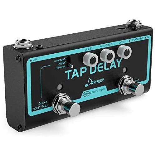  Donner Tap Delay Guitar Effect Pedal, 3 Delay Modes Digital Reverse Analogue Delay with Tap Tempo Control