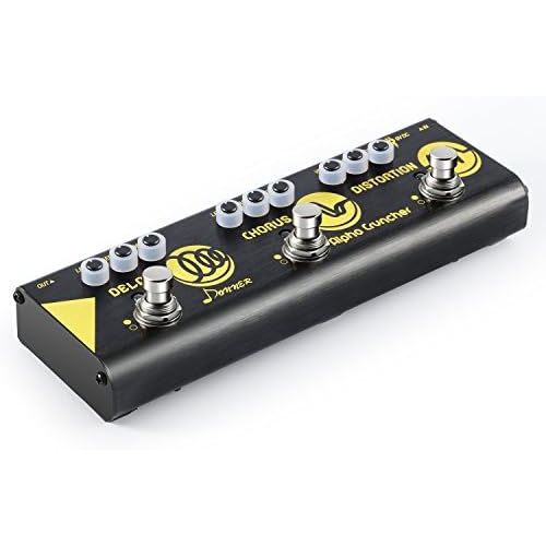  Donner Multi Guitar Effect Pedal Alpha Cruncher 3 Type Effects Delay Chorus Distortion Pedal with Adapter