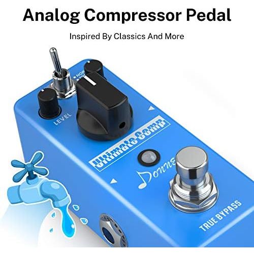  Donner Compressor Pedal, Ultimate Comp 2 Modes Compression Effect Pedal Pure Analog for Electric Guitar and Bass True Bypass