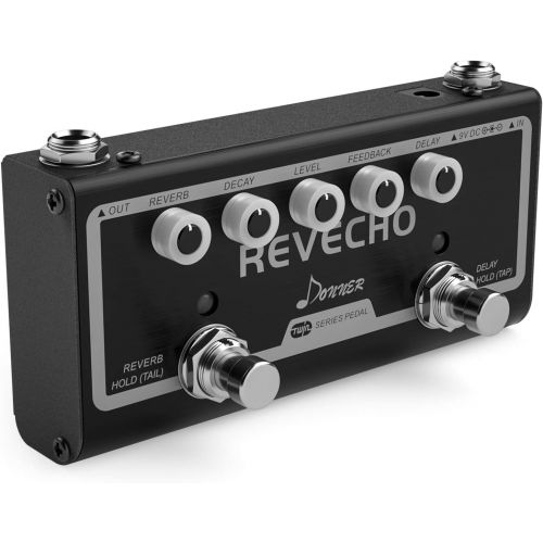  Donner Revecho Reverb Delay Pedal 2 Modes Guitar Effect Pedal Tap Tempo Delay