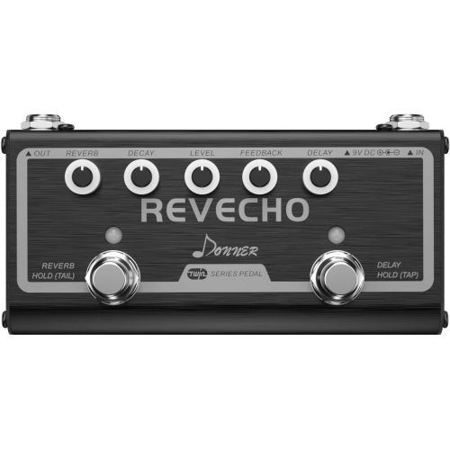  Donner Revecho Reverb Delay Pedal 2 Modes Guitar Effect Pedal Tap Tempo Delay