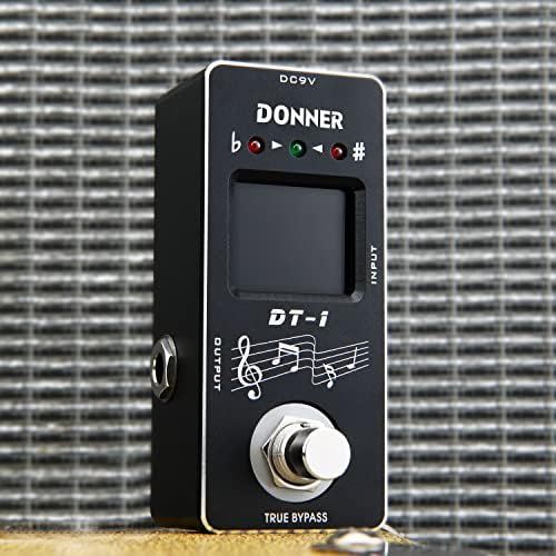  Donner Tuner Pedal, Dt-1 Chromatic Guitar Tuner Pedal with Pitch Indicator for Electric Guitar and Bass True Bypass