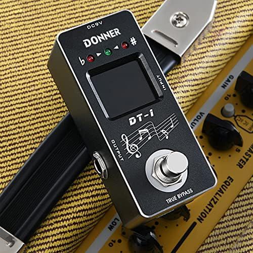  Donner Tuner Pedal, Dt-1 Chromatic Guitar Tuner Pedal with Pitch Indicator for Electric Guitar and Bass True Bypass