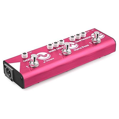  Donner Multi Effect Pedal Chain Alpha Acoustic 3 Guitar Effect Modes Acoustic Preamp, Chorus and Hall Reverb