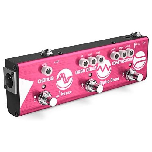  Donner Multi Effect Pedal Chain Alpha Acoustic 3 Guitar Effect Modes Acoustic Preamp, Chorus and Hall Reverb