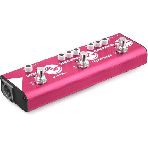  Donner Multi Effect Pedal Chain Alpha Acoustic 3 Guitar Effect Modes Acoustic Preamp, Chorus and Hall Reverb