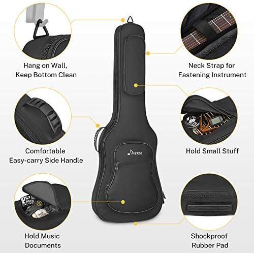  [아마존베스트]Donner 39 inch Electric Guitar Gig Bag 0.5in Padded Sponge 600D Ripstop Waterproof Nylon Dustproof Soft Case for Home Storage Travel Carrying Backpack 3 Pockets Adjustable Strap Bl