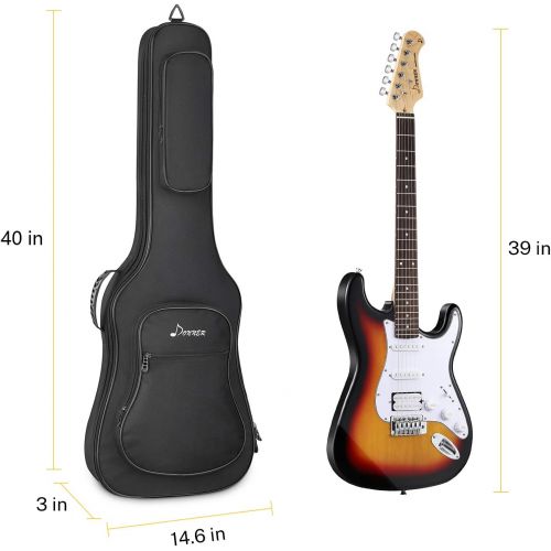  [아마존베스트]Donner 39 inch Electric Guitar Gig Bag 0.5in Padded Sponge 600D Ripstop Waterproof Nylon Dustproof Soft Case for Home Storage Travel Carrying Backpack 3 Pockets Adjustable Strap Bl