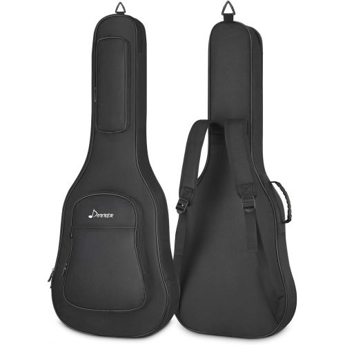  [아마존베스트]Donner 36 Inch Acoustic Guitar Gig Bag 0.3 Inch Thicken Sponge Pad 600D Thick Ripstop Waterproof Nylon Soft Carry Case Large Outer Pocket Dual Shoulder Straps Thicken Handle Black