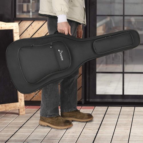  [아마존베스트]Donner 36 Inch Acoustic Guitar Gig Bag 0.3 Inch Thicken Sponge Pad 600D Thick Ripstop Waterproof Nylon Soft Carry Case Large Outer Pocket Dual Shoulder Straps Thicken Handle Black