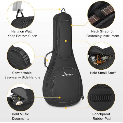  [아마존베스트]Donner 28 Inch Mandolin Gig Bag Fit A & F Style 0.5in Padded Sponge 600D Thick RipstopWaterproof Nylon Soft Carry Case Dual Adjustable Straps 2 Pockets Black for Home Storage Trav