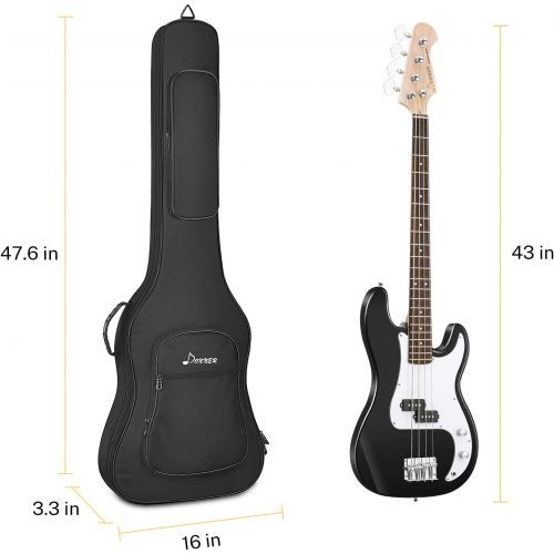  [아마존베스트]Donner Electric Bass Guitar Gig Bag 600D Thick RipstopWaterproof Nylon 0.3 Inch Padding Dual Adjustable Backpack Straps Thickened Sponge Handle Soft Carry Case Black