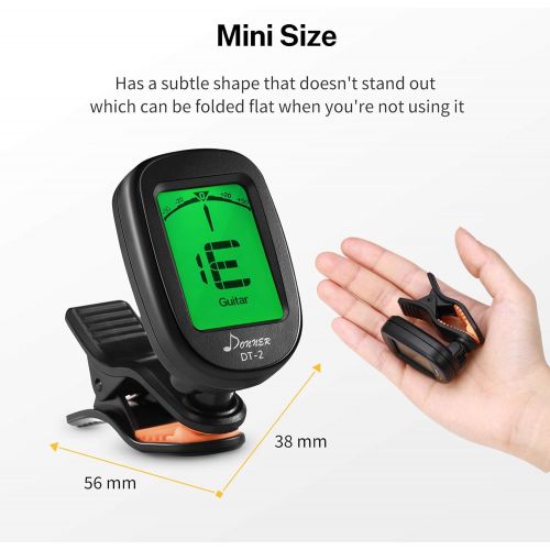  [아마존베스트]Donner Guitar Tuner Clip on-Accurate Chromatic,Acoustic Guitar Bass Violin Ukulele Tuner DT-2