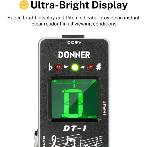  [아마존베스트]Donner Dt-1 Chromatic Guitar Tuner Pedal True Bypass