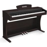 [아마존베스트]Donner DDP-300 Digital Piano 88 Key Weighted Keyboard for Beginner and Professional, Full Weighted Keyboard for Kid/Adult at Home/Stage, Triple Pedals, Bluetooth MIDI/USB/Headphone